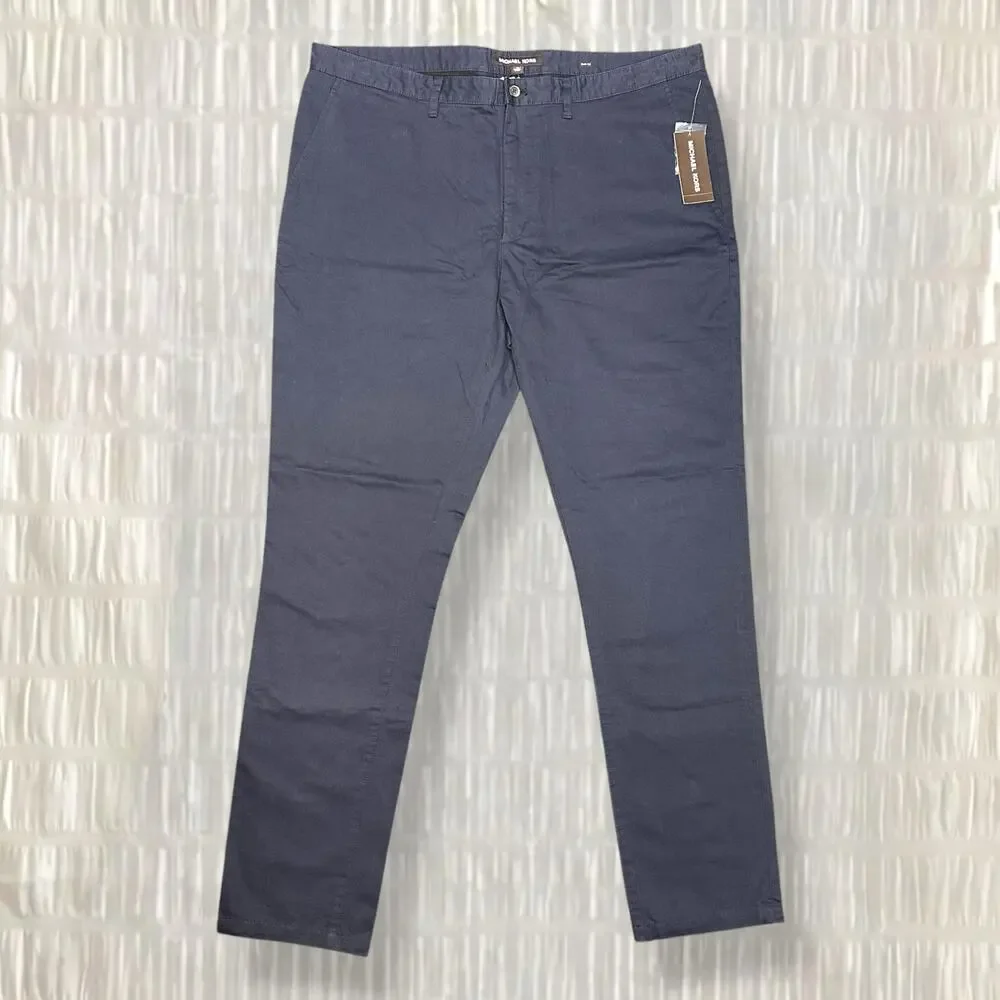 Michael Kors Men’s Slim Fit Cotton Chino Pants - Midnight Blue - Size 36